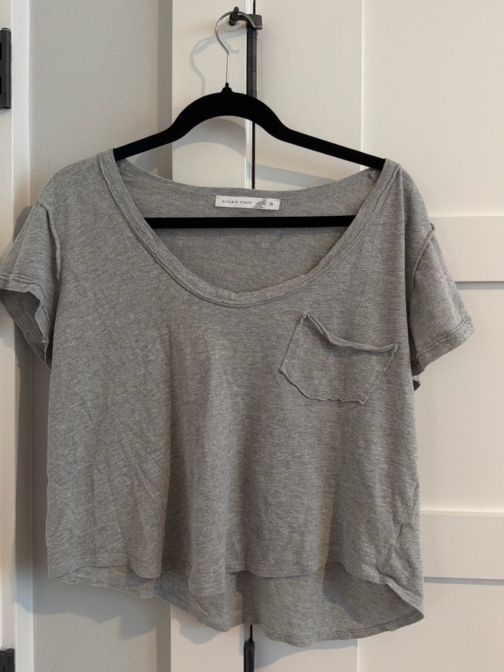Altrd State Gray Scoop Neck Pocket Tee - Casual Women's Top